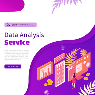 科技分析数据海报模板_简约紫色渐变seo服务宣传sns
