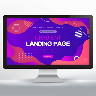 登录页面设计海报模板_抽象紫色渐变网页设计
