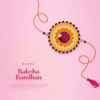 粉色首饰钻石手链节日happy raksha bandhan模版