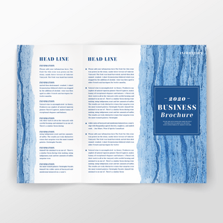 蓝色纹理纹理海报模板_蓝色水彩纹理三折页商务手册