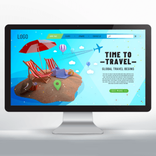 网站设计宣传海报模板_现代旅行社旅游宣传网站网页设计