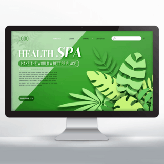 绿色网站海报模板_时尚健康养生会所网站网页设计