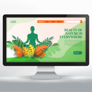 自然网页设计海报模板_现代自然养生会所网站网页设计