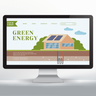 发电太阳能海报模板_绿色能源环保宣传网页设计