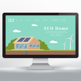 发电节能海报模板_绿色生态科技网页