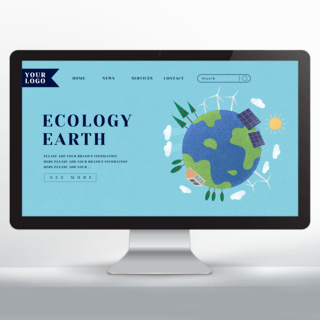 发电节能海报模板_生态地球宣传网页设计