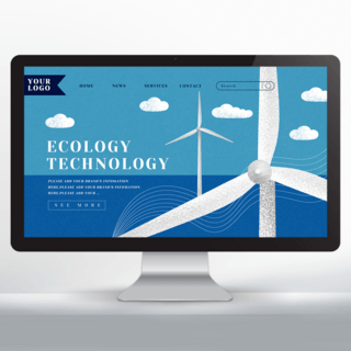 蓝色风能环保宣传网页设计