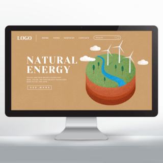 光伏发电板海报模板_环保风力发电网页设计