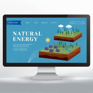 太阳能环保海报模板_生态科技宣传网页设计