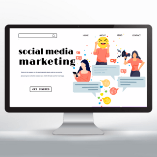 社交网站海报模板_社交媒体服务网站落地页设计