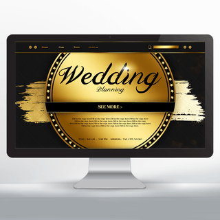 高级奢华黑金婚礼策划网页设计