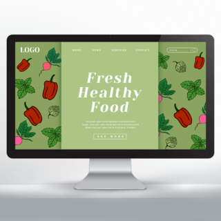绿色萝卜海报模板_绿色新鲜健康餐厅网页设计