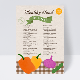 蔬菜素食餐厅菜单