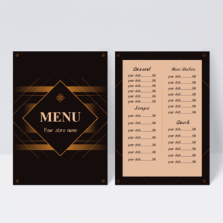 西餐厅简约海报模板_西餐厅简约菜单设计