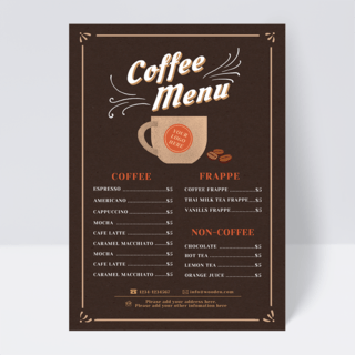黑色金色咖啡厅菜单设计