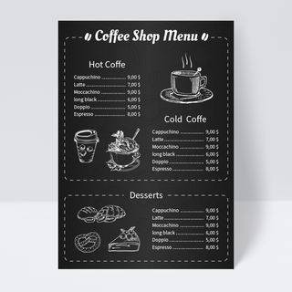 黑咖啡咖啡海报模板_咖啡黑色清单设计