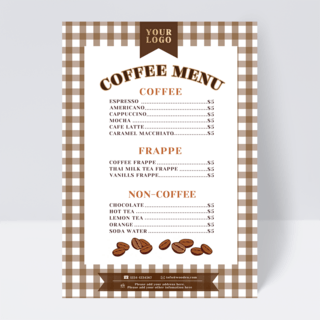 格纹咖啡厅菜单设计