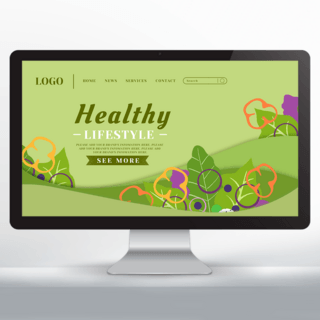 青椒海报模板_绿色蔬菜健康会所落地页设计