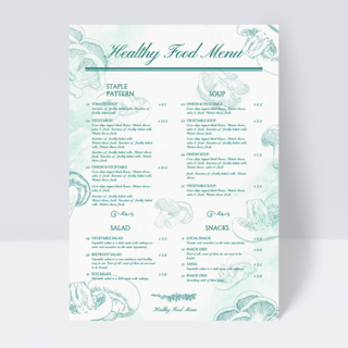现代简约高端创意手绘青蔬插画设计背景素食餐厅菜单
