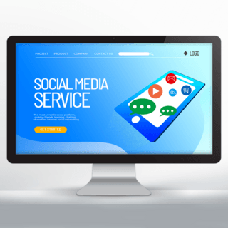 设置选项海报模板_社交媒体服务网站落地页设计