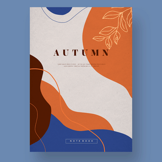 暖秋烫金叶子抽象书籍封面