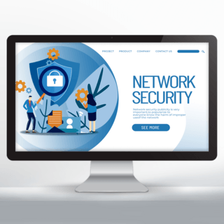 网络安全网络数据蓝色网页设计