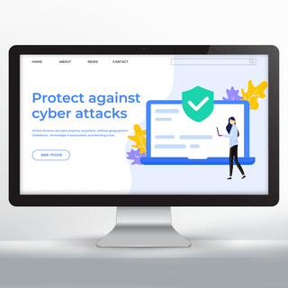 扁平蓝色网络安全宣传网页设计
