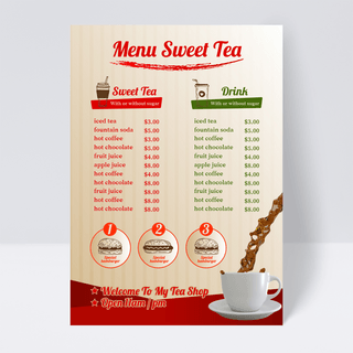 饮品菜单海报模板_珍珠奶茶清单