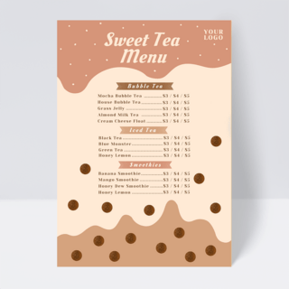 珍珠奶茶店菜单设计