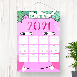 2021紫色河马年历