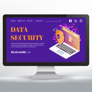 紫色网络海报模板_简约紫色网络安全宣传网页设计