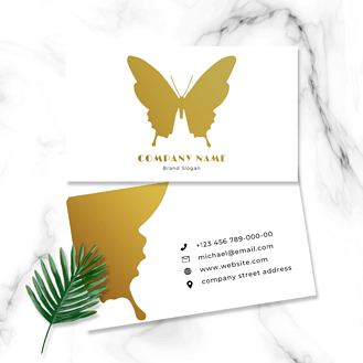 蝴蝶翅膀商务名片企业vip免费下载广告设计简约现代时尚高端美丽金色