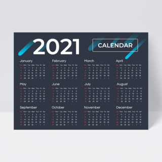 覆历海报模板_简单商务风格2021年日历传单