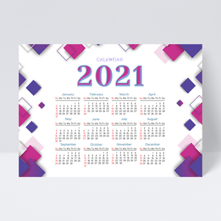 几何色块商务风2021年历