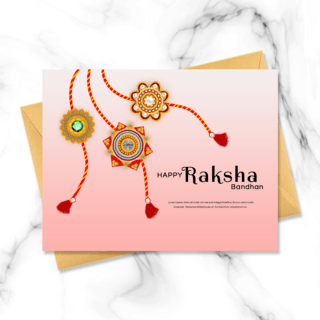 粉色时尚raksha pandan节日贺卡raksha bandhan