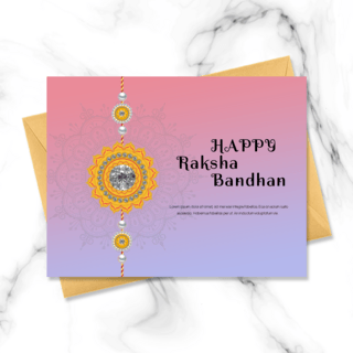 传统节日贺卡海报模板_渐变色raksha pandan节日贺卡raksha bandhan