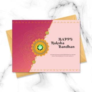 粉色红色raksha pandan节日贺卡raksha bandhan