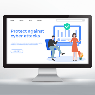蓝色智能网络安全宣传网页设计