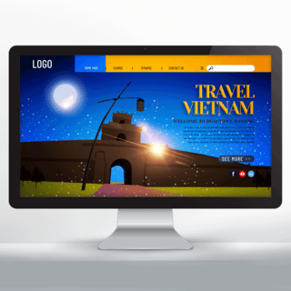 网站设计宣传海报模板_现代卡通越南旅游宣传网站网页设计