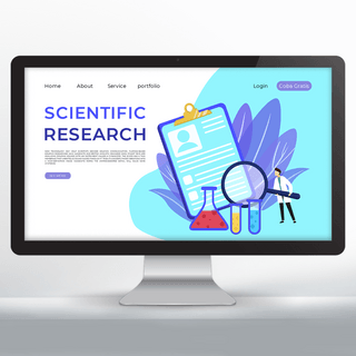 物理科学海报模板_科学研究数据宣传网页设计