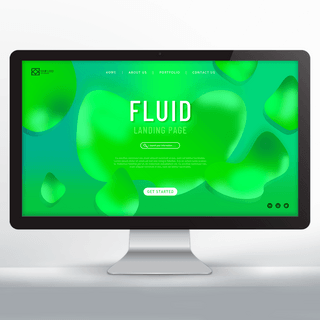 绿色流动海报模板_绿色流体落地页设计