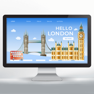 伦敦桥塔海报模板_英国伦敦旅游宣传设计