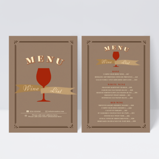 葡萄酒酒海报模板_深色葡萄酒酒庄菜单设计