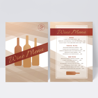 红色菜单设计海报模板_金色红色葡萄酒菜单设计