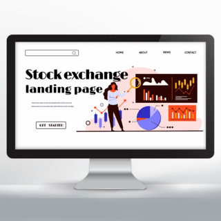金融网页设计海报模板_股票交易平台网页设计