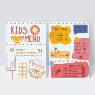 儿童菜单海报模板_儿童菜单设计