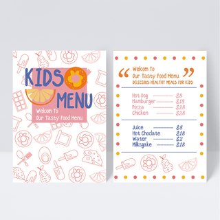 儿童菜单设计
