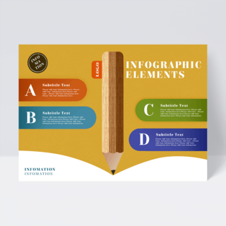 设计。铅笔海报模板_木质铅笔商业信息图表设计