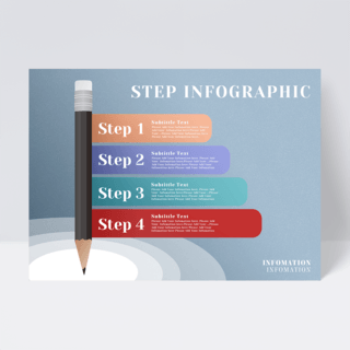 设计。铅笔海报模板_简洁铅笔元素信息图表设计