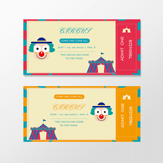 入场券门票黄色绿色马戏团个人vip和企业vip免费下载免抠背景音乐会